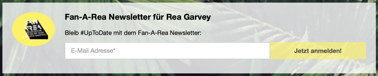 Rea Garvey Newsletteranmeldung